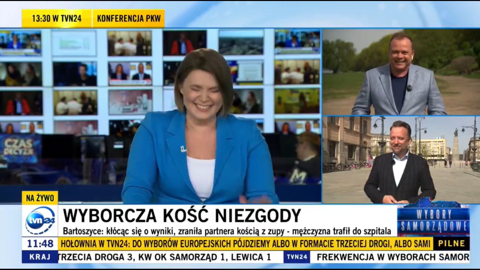 Dziennikarka TVN24 wybuchła śmiechem na wizji