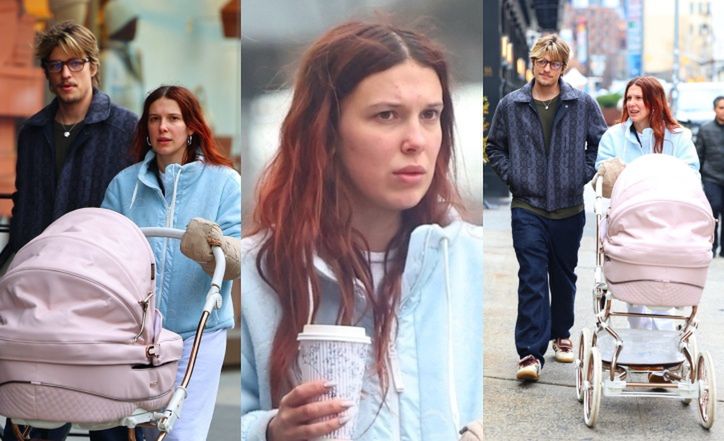 Millie Bobby Brown na spacerze z mężem i córką w Nowym Jorku