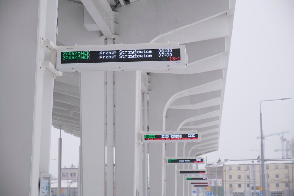 Stanowiska odjazdu autobusów na Dworcu Lublin