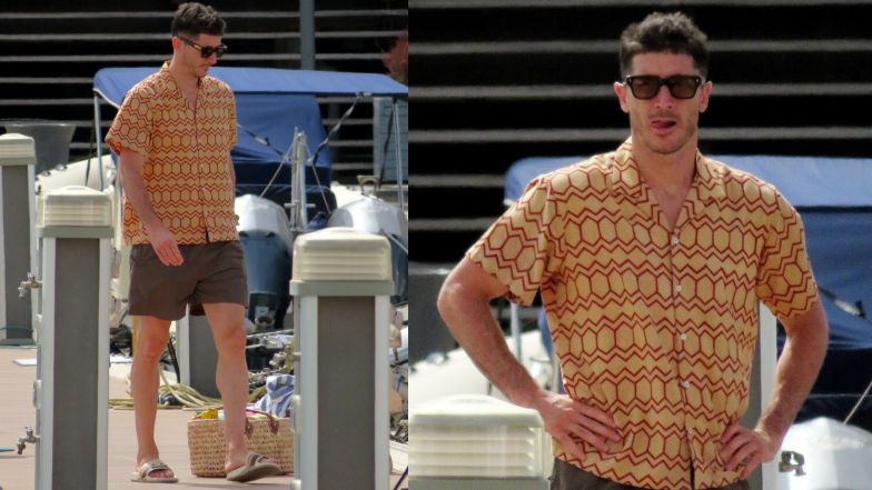 Anna i Robert Lewandowscy na jachcie