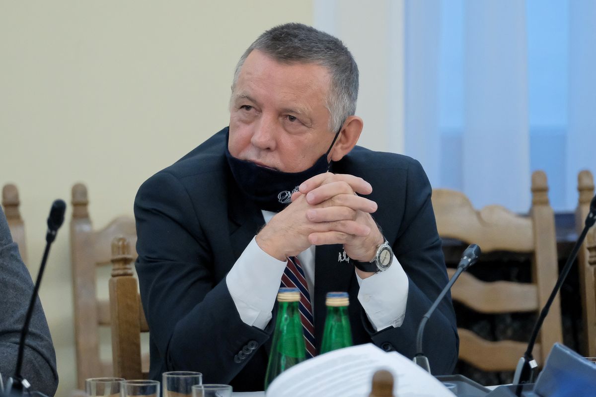 Prezes Najwyższej Izby Kontroli Marian Banaś podczas wspólnego posiedzenia sejmowych komisji Finansów Publicznych oraz Sprawiedliwości i Praw Człowieka w Sejmie 