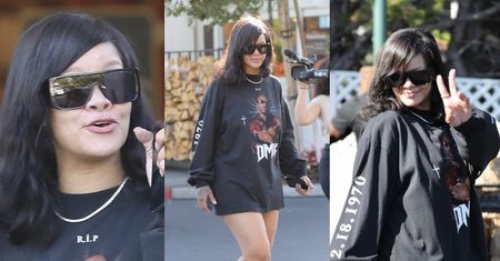 Wyluzowana Rihanna odwiedza spożywczy dyskont w GUMOWYCH LACZKACH (ZDJĘCIA)