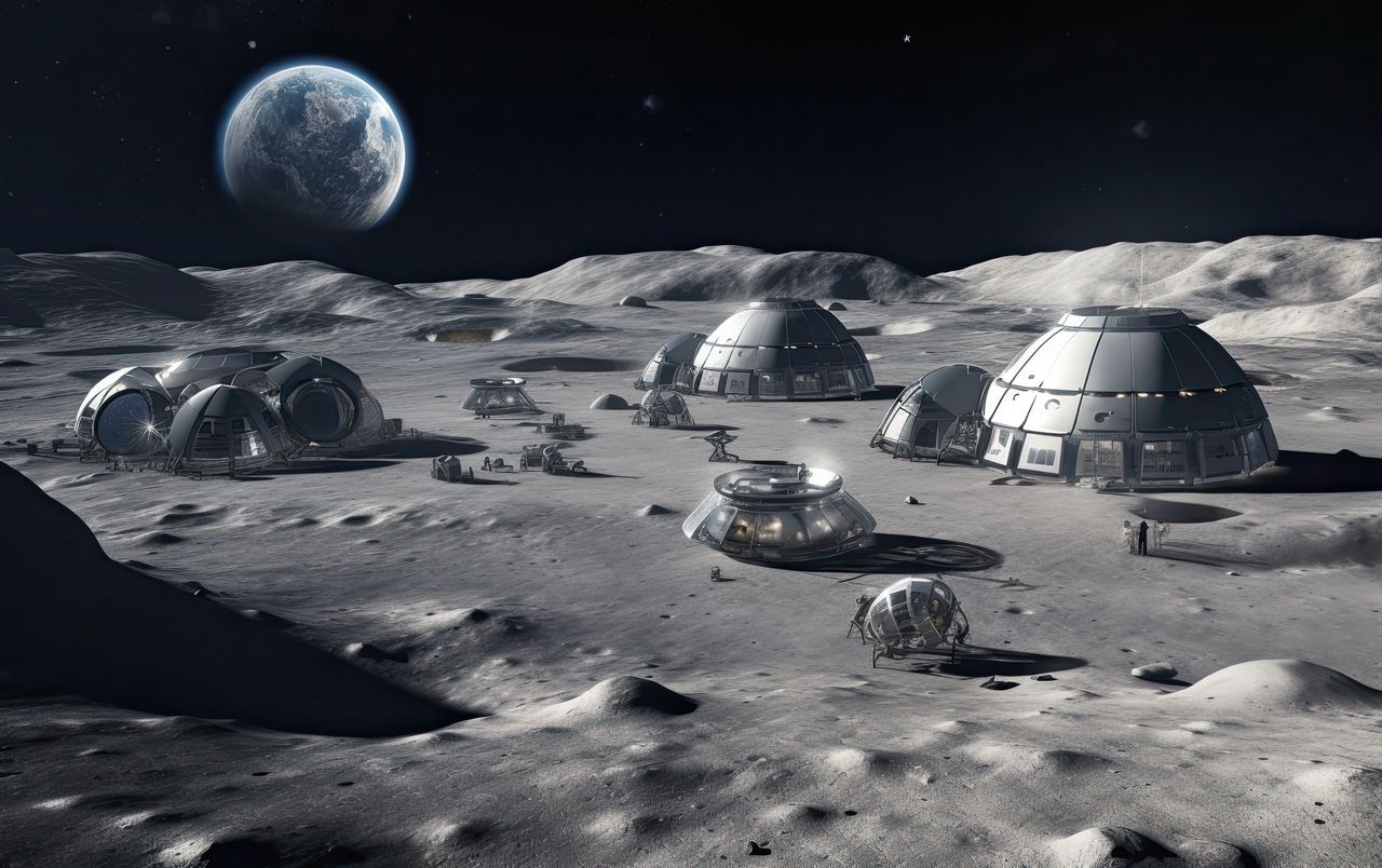 A futuristic vision of settling on the Moon