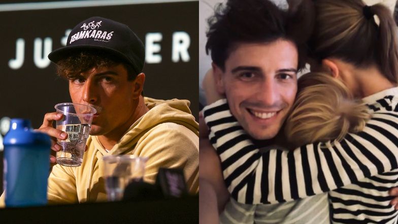 Robert Karaś z rodziną