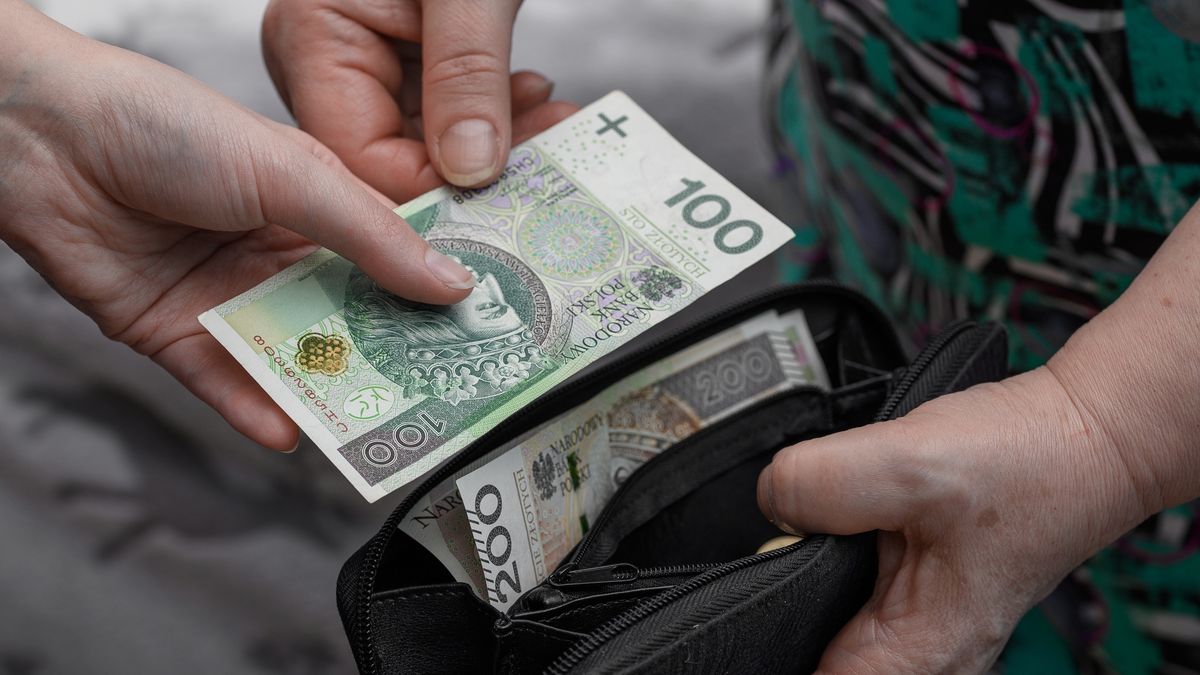 Retiree taking money out of wallet, handing cash to someone
Close-up of an elderly lady passing money from hand to hand
Pawel Kacperek