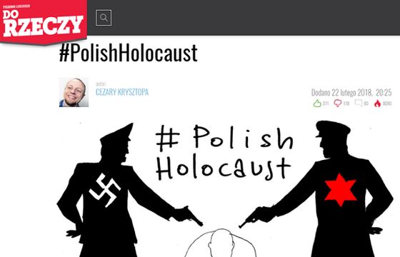 Cezary Krysztopa tłumaczy rysunek na DoRzeczy.pl z żydowskim NKWD-zistą zabijającym Polaka, PGE usunęło swoje logo