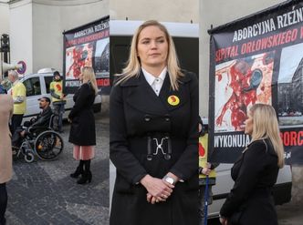 Dominika Figurska protestuje przed Ministerstwem Zdrowia: "Aborcja to ZABIJANIE DZIECI!" (ZDJĘCIA)