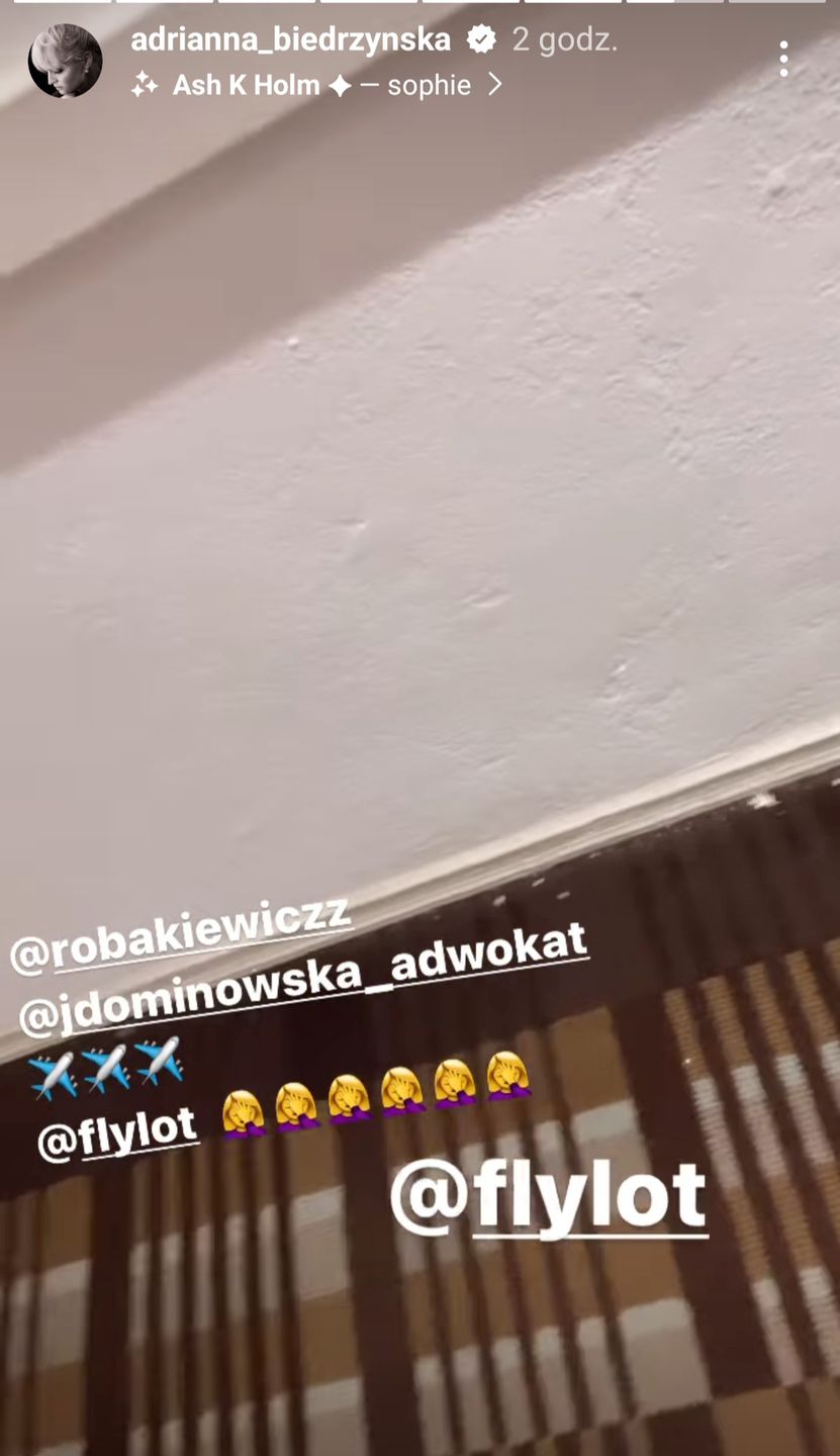 Adrianna Biedrzyńska wkurzona na LOT