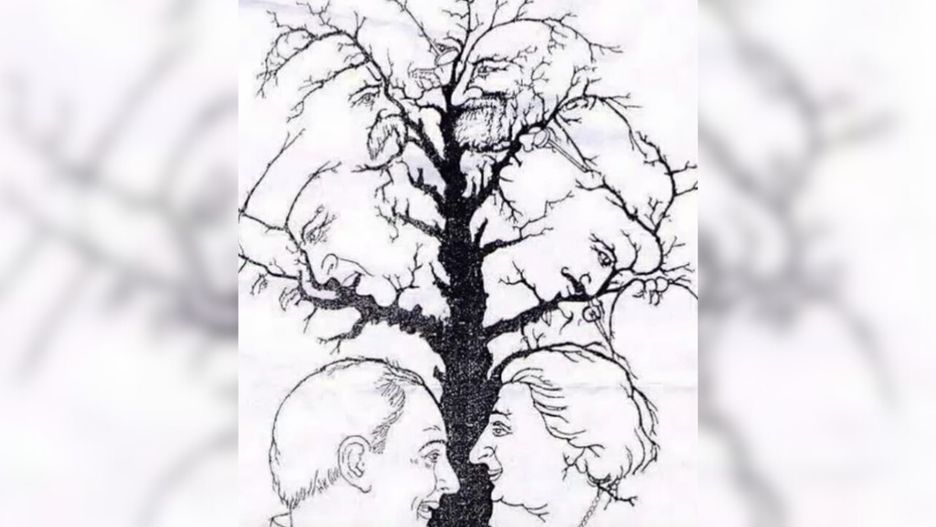 Widzisz na rysunku więcej niż dwie twarze?