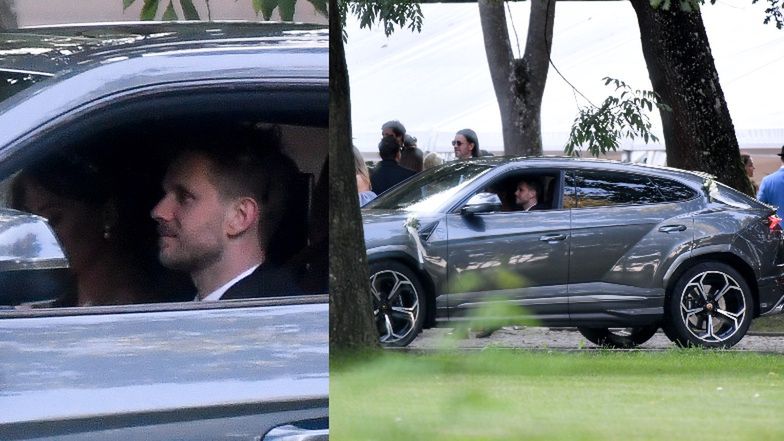 Para młoda i goście weselni na weselu Antka Królikowskiego i Joanny Opozdy