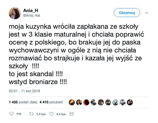 Historia o kuzynce udostępniona przez jedno z wielu kont