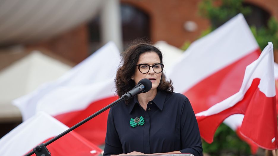 Mayor of Gdansk Aleksandra Dulkiewicz is seen in Gdansk, Poland on 12 June 2021 Trzaskowski visits Gdansk to meet with mayor of the city on promote his political project Campus Poland (Campus Polska). (Photo by Michal Fludra/NurPhoto via Getty Images)