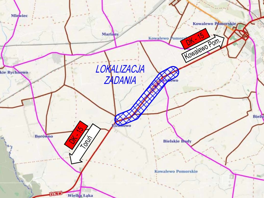 Trwa przebudowa odcinka DK15 pod Kowalewem