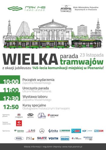 Poznań: Składy z Warszawy i Krakowa. 145-lecie komunikacji miejskiej