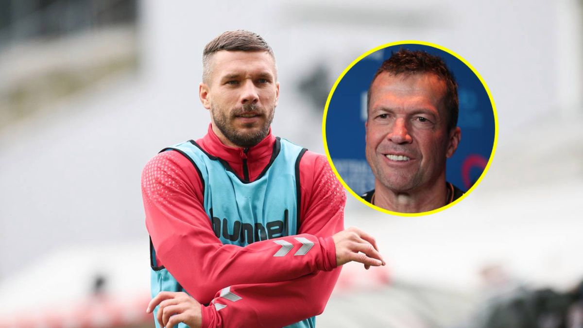 WP SportoweFakty / Tomasz Kudala oraz Getty Images Cathrin Mueller - FIFA / Na zdjęciu: Lukas Podolski, w kółku Lothar Matthaeus