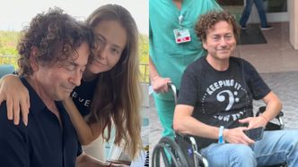 Piotr Rubik na wózku inwalidzkim. Agata pokazała zdjęcie sprzed szpitala i wyjaśniła, co się stało