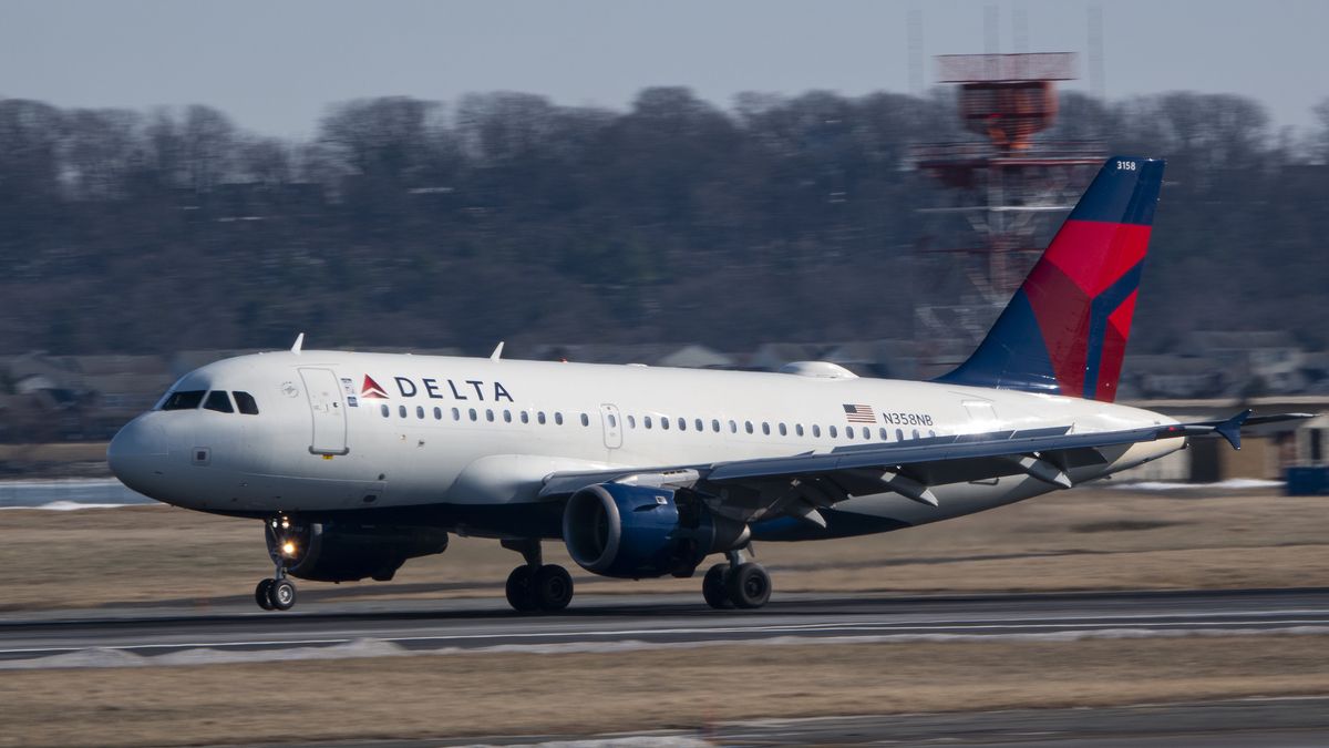 ARLINGTON, VIRGINIA - JANUARY 22: A Delta Airlines Airbus A319-114 arrives at Ronald Reagan Washington National Airport from Minneapolis on January 22, 2025 in Arlington, Virginia. (Photo by Kevin Carter/Getty Images)