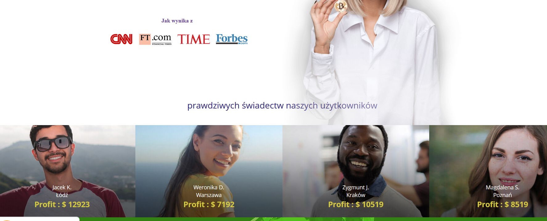 Fragment przykładowej, fałszywej strony, fot. mBank.