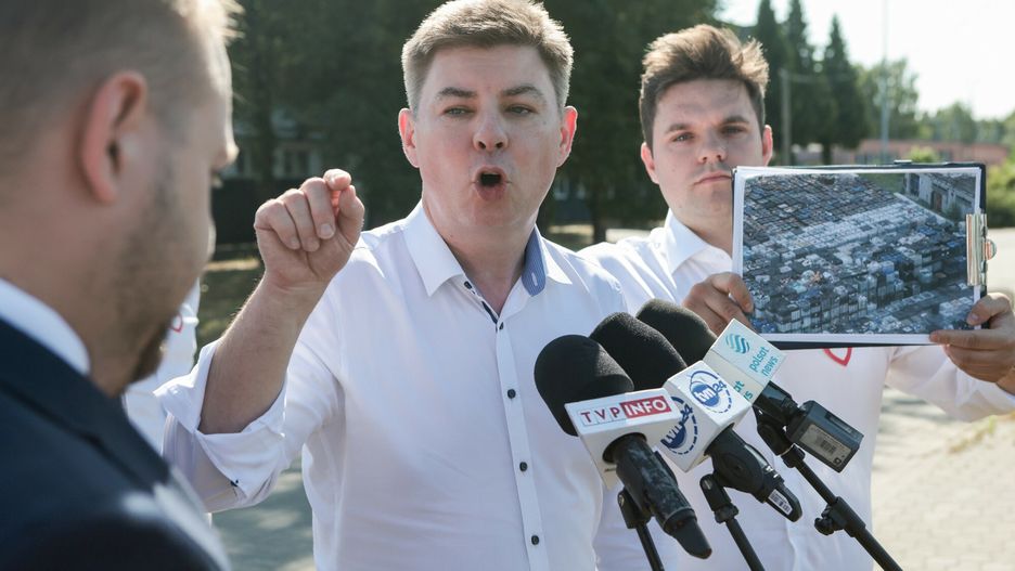 Konferencja PO z udziałem Jana Grabca przerwana przez ministra Jacka Ozdobę