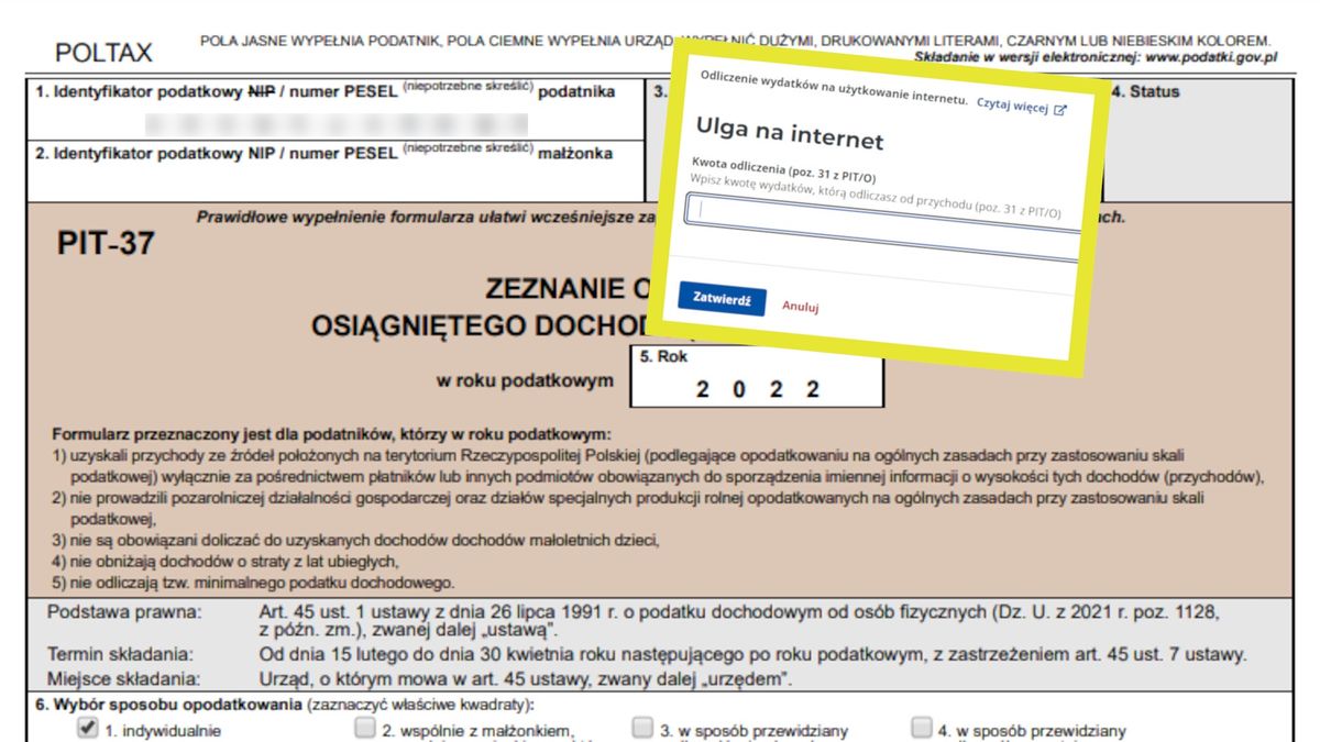 Ulga na internet w PIT