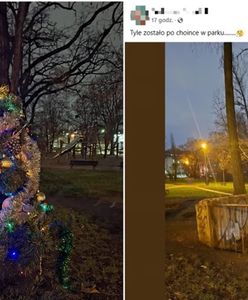 Szczyt chamstwa. Złodzieje ukradli osiedlową choinkę ubraną przez dzieci