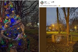 Szczyt chamstwa. Złodzieje ukradli osiedlową choinkę ubraną przez dzieci