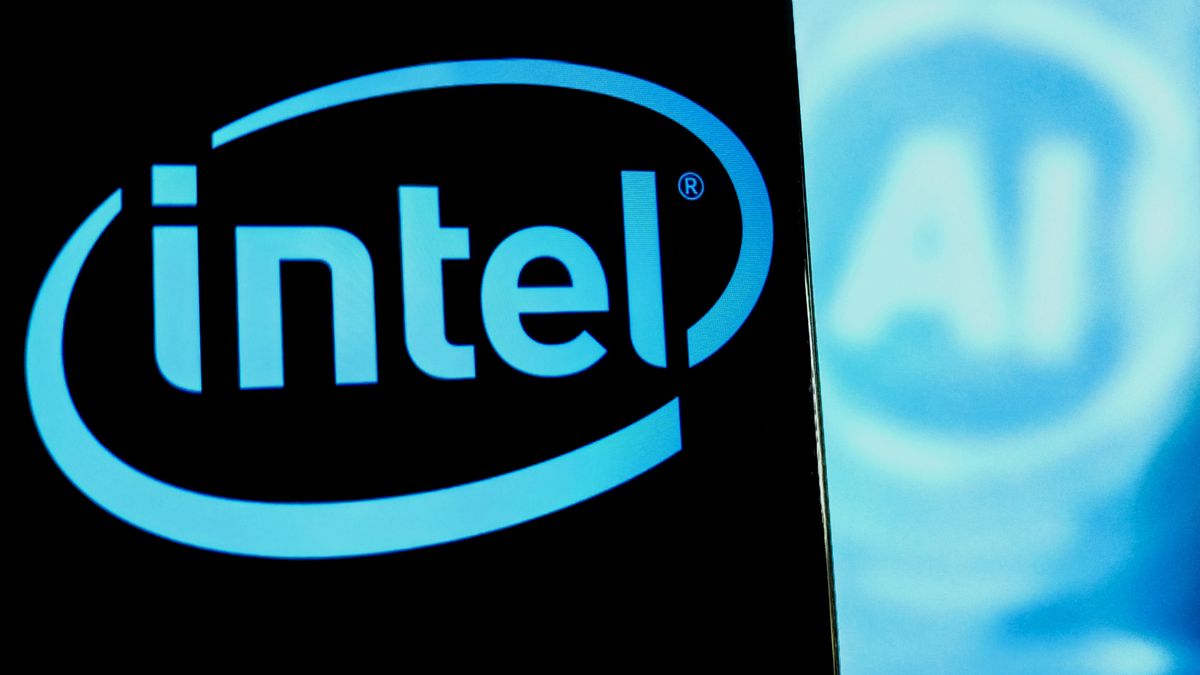 SUQIAN, CHINA - JANUARY 5, 2024 - Illustration Intel launches new artificial intelligence company, Suqian, Jiangsu province, China, January 5, 2024. (Photo credit should read CFOTO/Future Publishing via Getty Images)