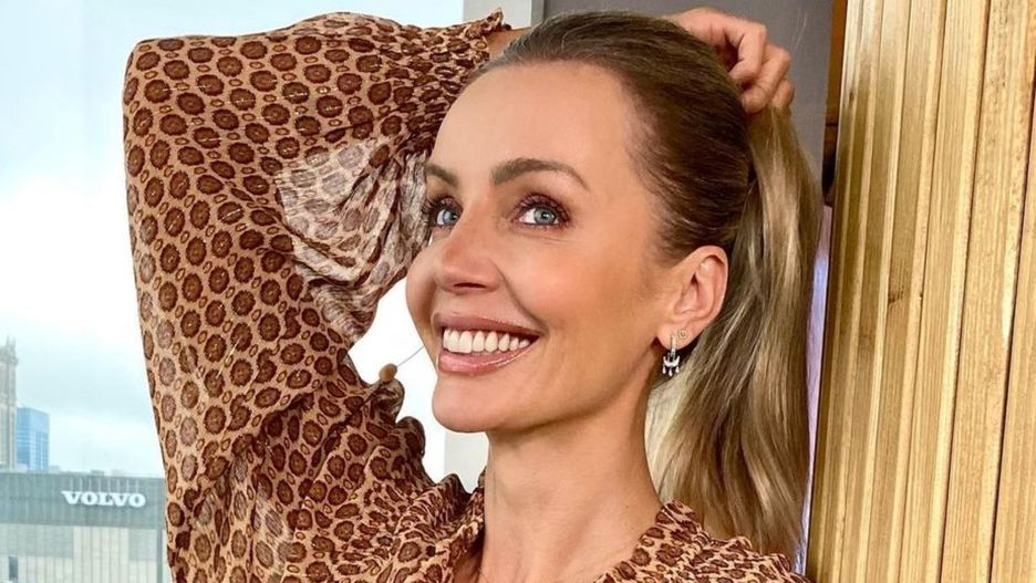 Agnieszka Woźniak-Starak pokazała się we wzorzystej stylizacji 