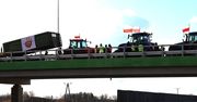 Słupsk: Protest rolników. Kawalkada ciągników nad trasą S6 [zdjęcia]