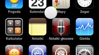 Biały punkt podążający za dotykiem w iPhonie 1