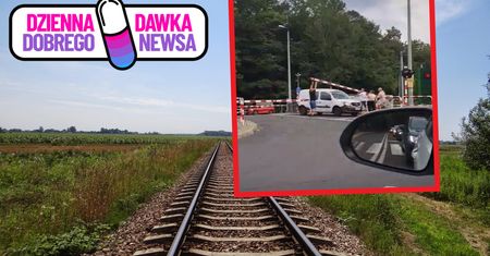 Samochód utknął między rogatkami. Świadkowie natychmiast ruszyli na pomoc
