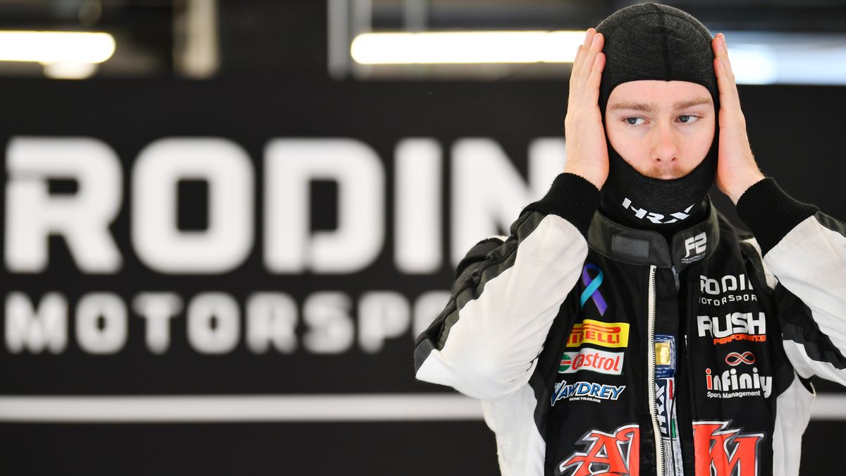 BARCELONA, SPAIN - FEBRUARY 25: Christian Mansell of Australia and Rodin Motorsport (16) looks on in the garage during Formula 2 testing at Circuit de Barcelona-Catalunya on February 25, 2025 in Barcelona, Spain. (Photo by James Sutton - Formula 1/Formula Motorsport Limited via Getty Images)