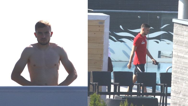 Piłkarze reprezentacji wypoczywają nad basenem