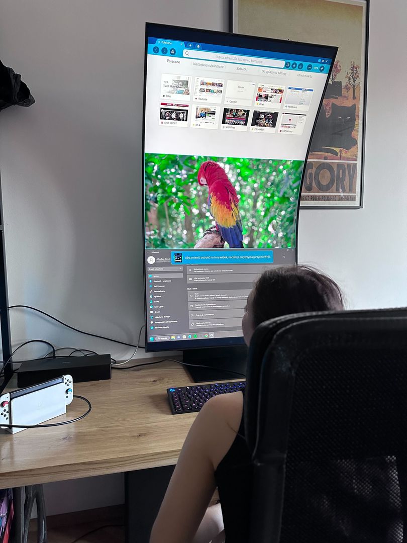 Monitor wyposażono w dwa piloty