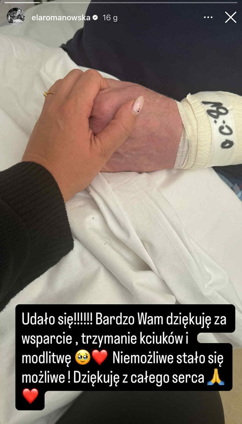 Elżbieta Romanowska połączyła się z fanami ze szpitala