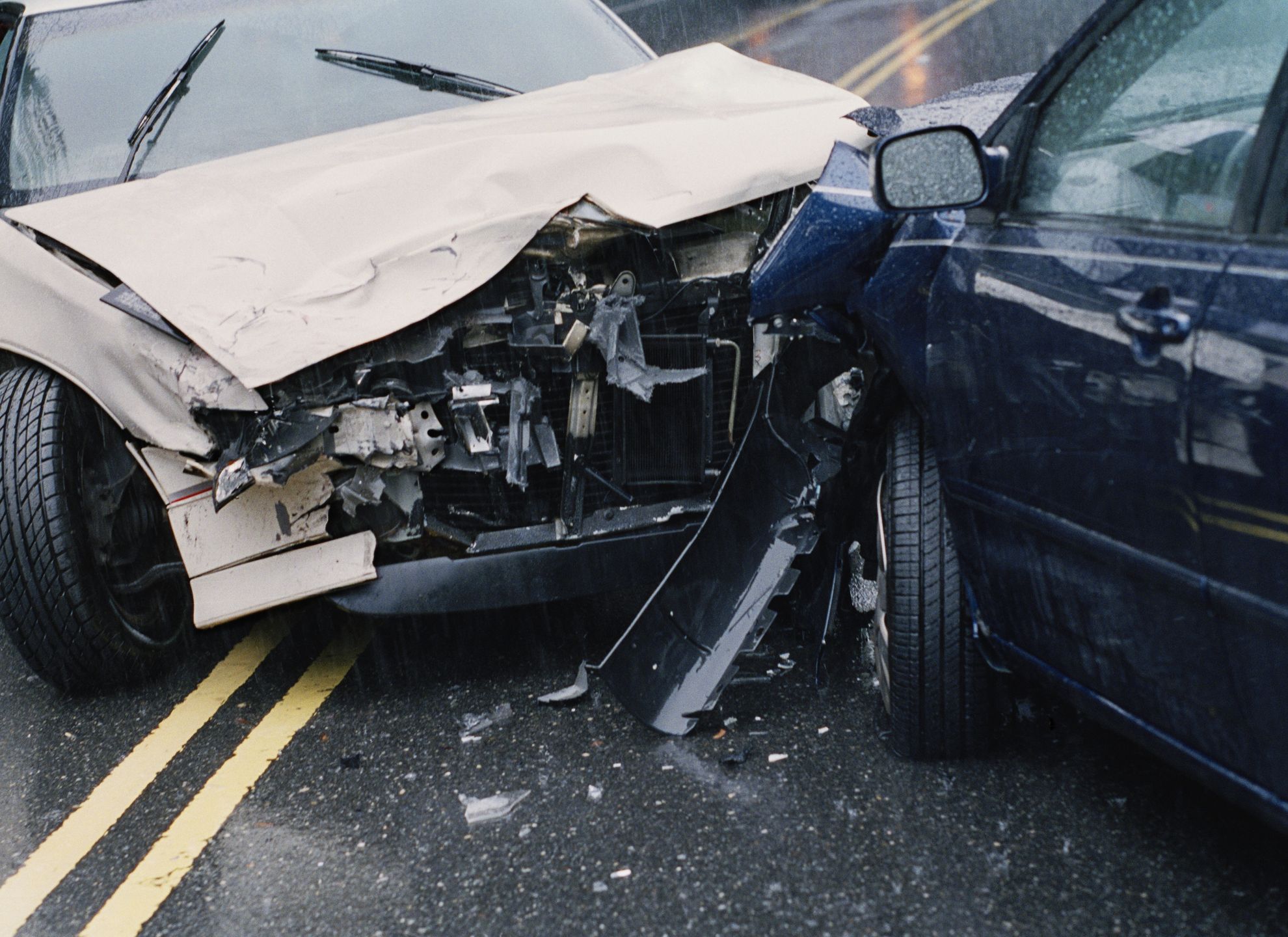 Two damaged cars after crash, close-upBucks County, Pennsylvania, USAReza Estakhrian