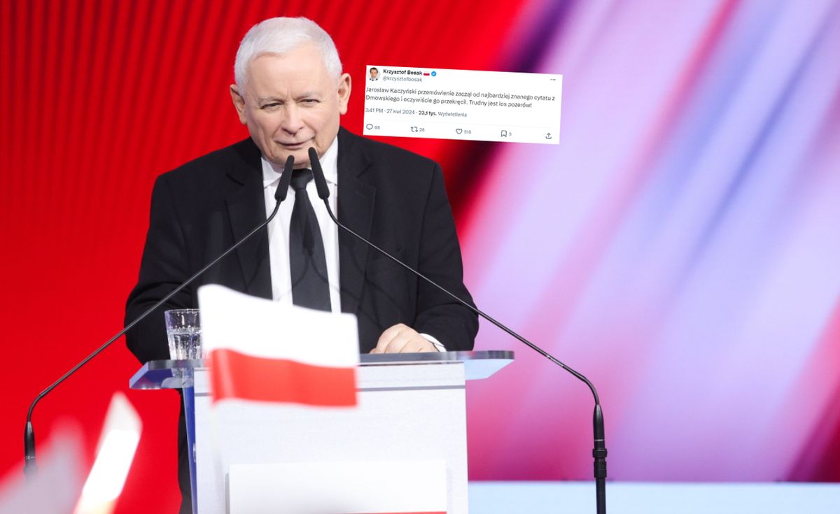 Jarosław Kaczyński podczas konwencji wyborczej PiS