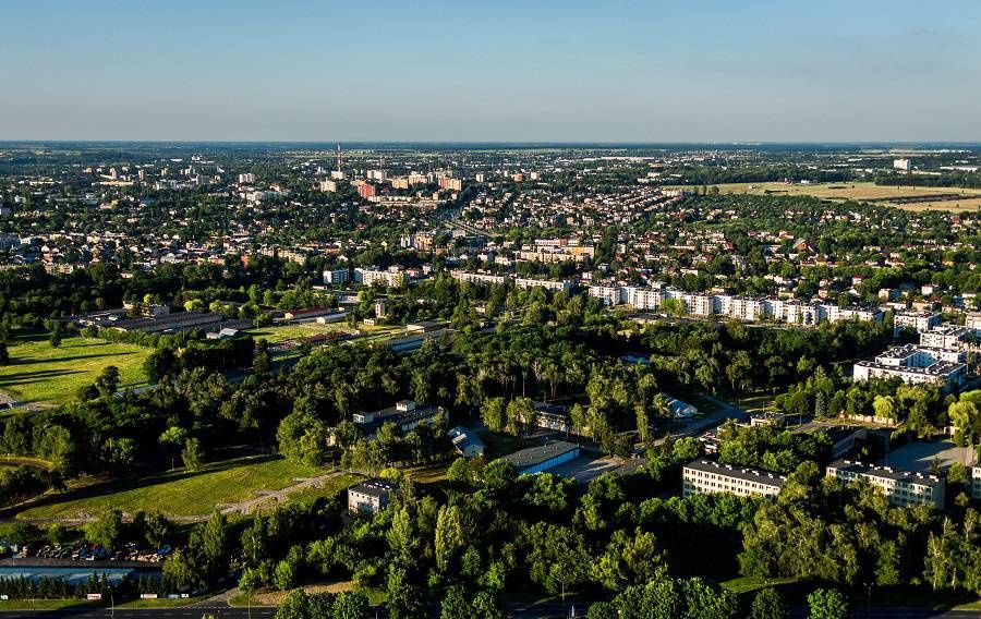 Lublin z komina Elektrociepłowni "Wrotków" | fot. Damian Gerhand