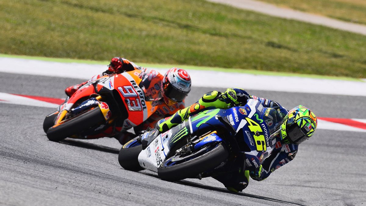 Materiały prasowe / Michelin / Valentino Rossi i Marc Marquez na torze w Barcelonie