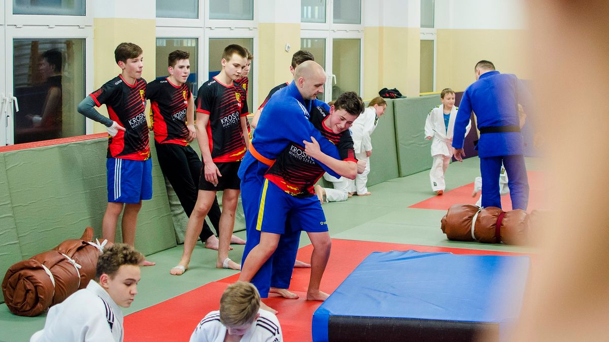 adepci KSM-u Krosno podczas treningu judo