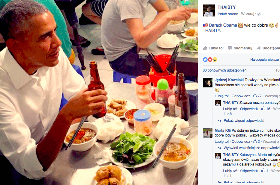Barack Obama w restauracji tajskiej Thaisty