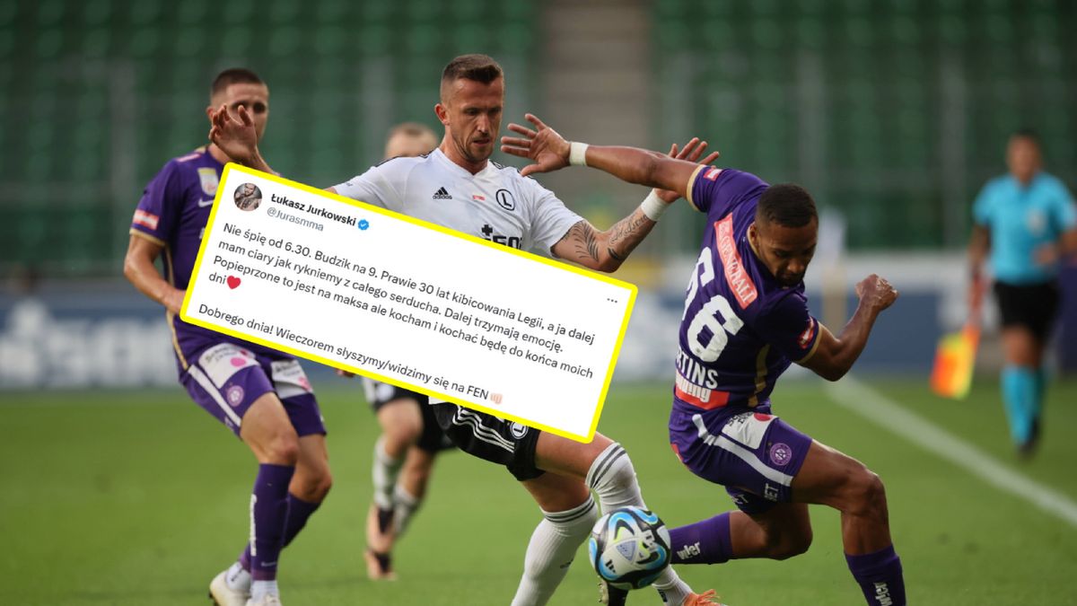 PAP / Leszek Szymański / Łukasz Jurkowski/Twitter / Na zdjęciu: mecz Legii Warszawa z Austrią Wiedeń i wpis Łukasza Jurkowskiego
