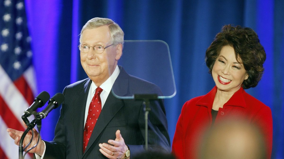 Lider republikanów, senator Mitch McConnell z żoną Elaine Chao.