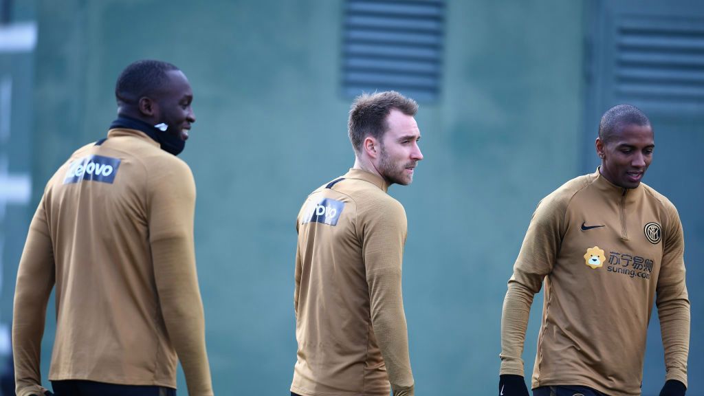 (od lewej) Romelu Lukaku, Christian Eriksen i Ashley Young