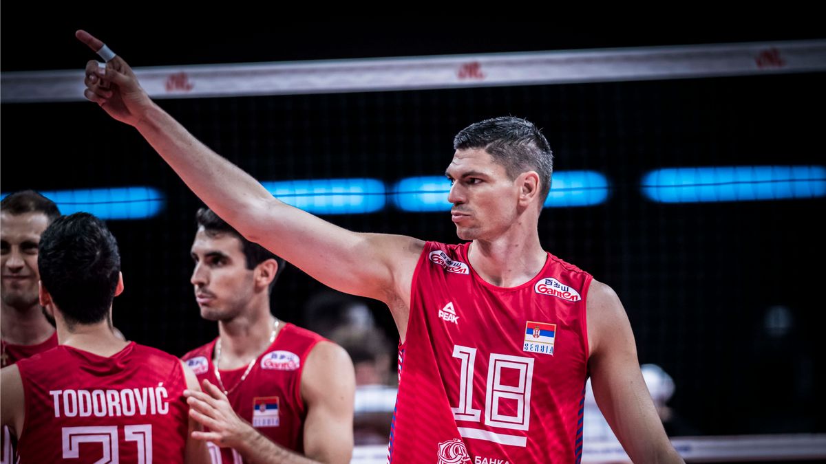 Materiały prasowe / FIVB / Na zdjęciu: Marko Podrascanin w meczu przeciwko Kanadzie