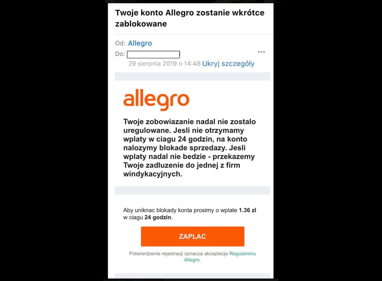 Allegro. Powraca znane oszustwo. Ktoś podszywa się pod serwis