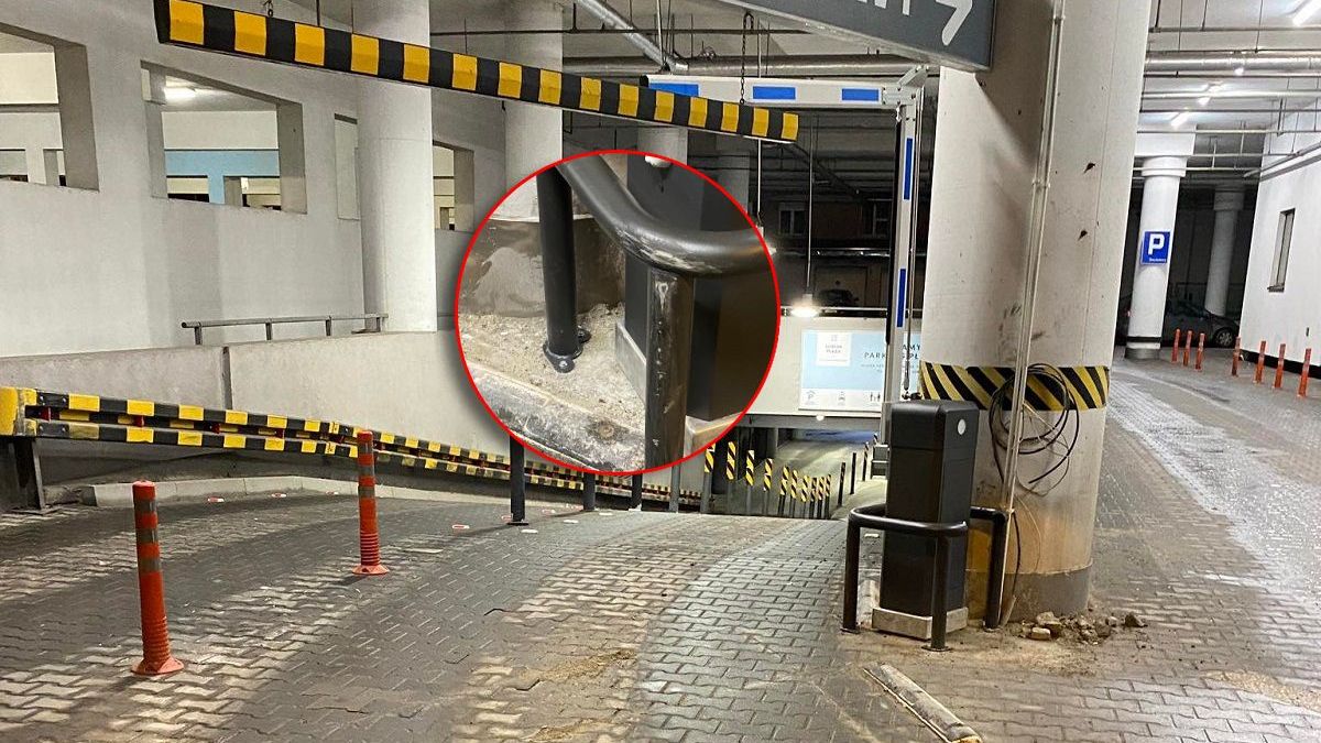 Wjazd na parking CH Lublin Plaza od ul. Obrońców Pokoju