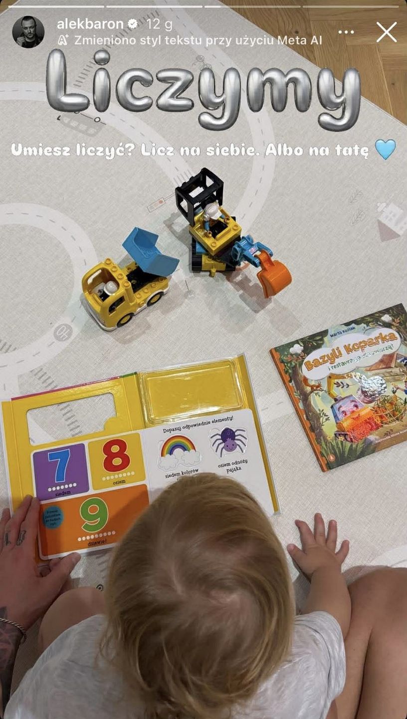 Baron spędza czas z synem