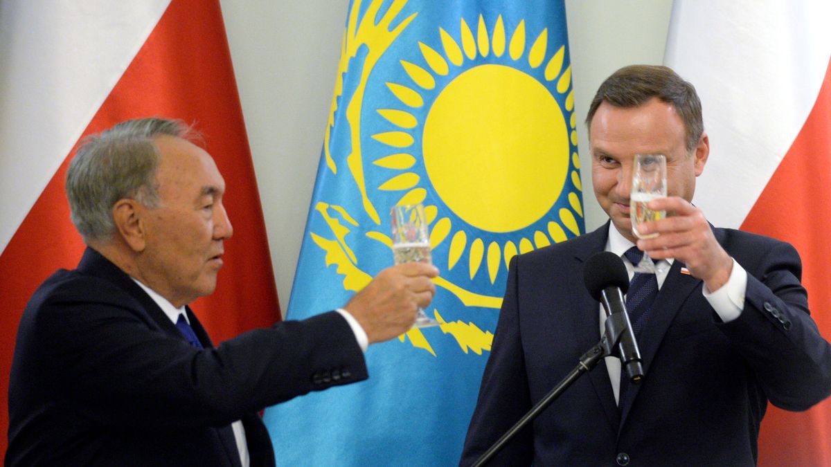 Nursułtan Nazarbajew i Andrzej Duda