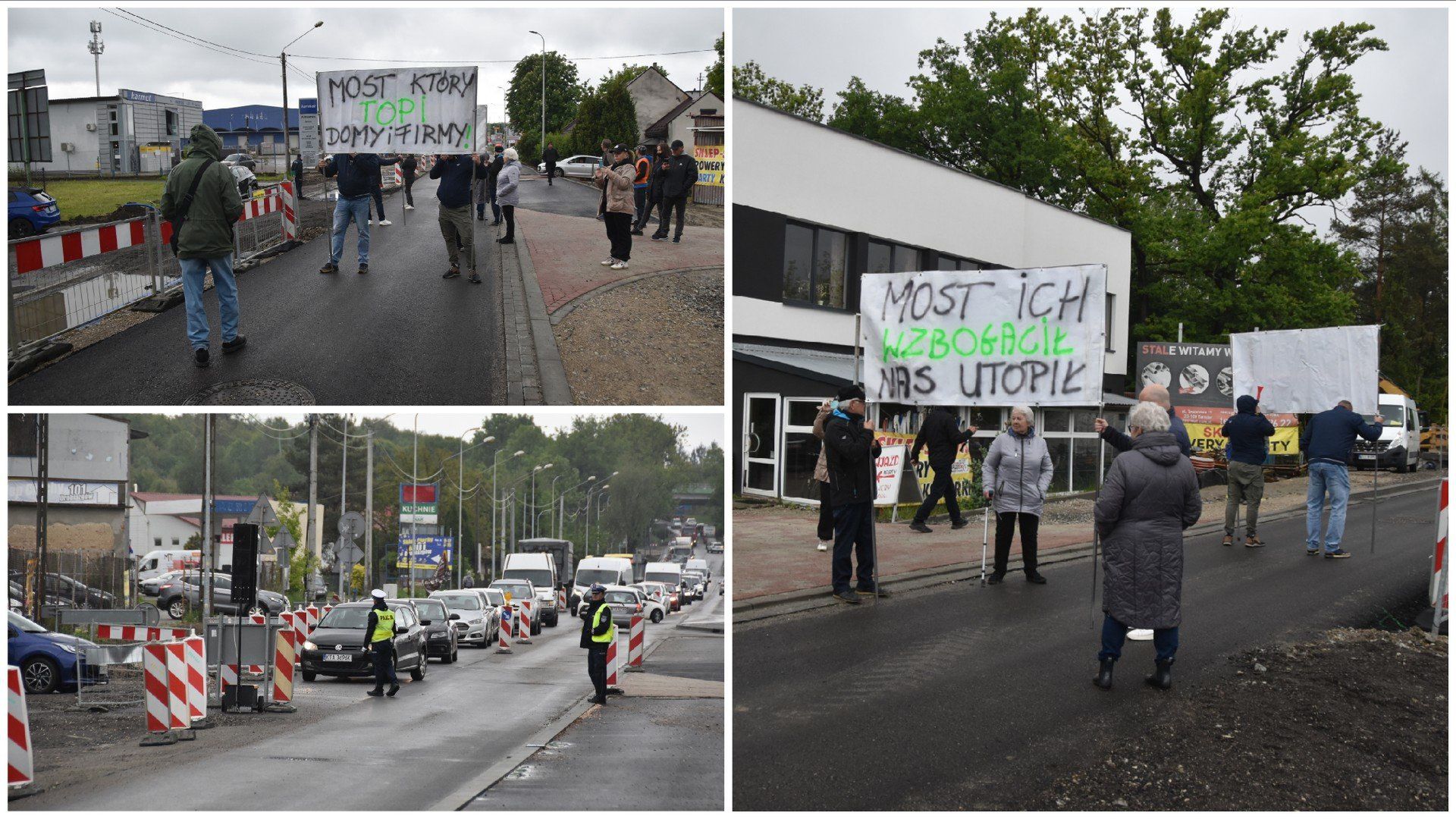 Protest na ulicy Tuchowskiej. Zdesperowani mieszkańcy i przedsiębiorcy blokowali przez dwie godziny wjazd do Tarnowa